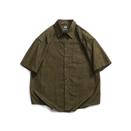 Abstract Striped Short Sleeved Shirt for Men and Women - Loose Fitting