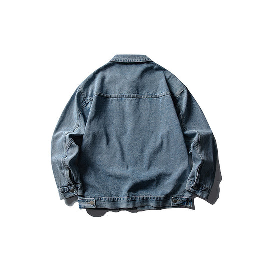 Washed Casual Workwear Denim Jacket