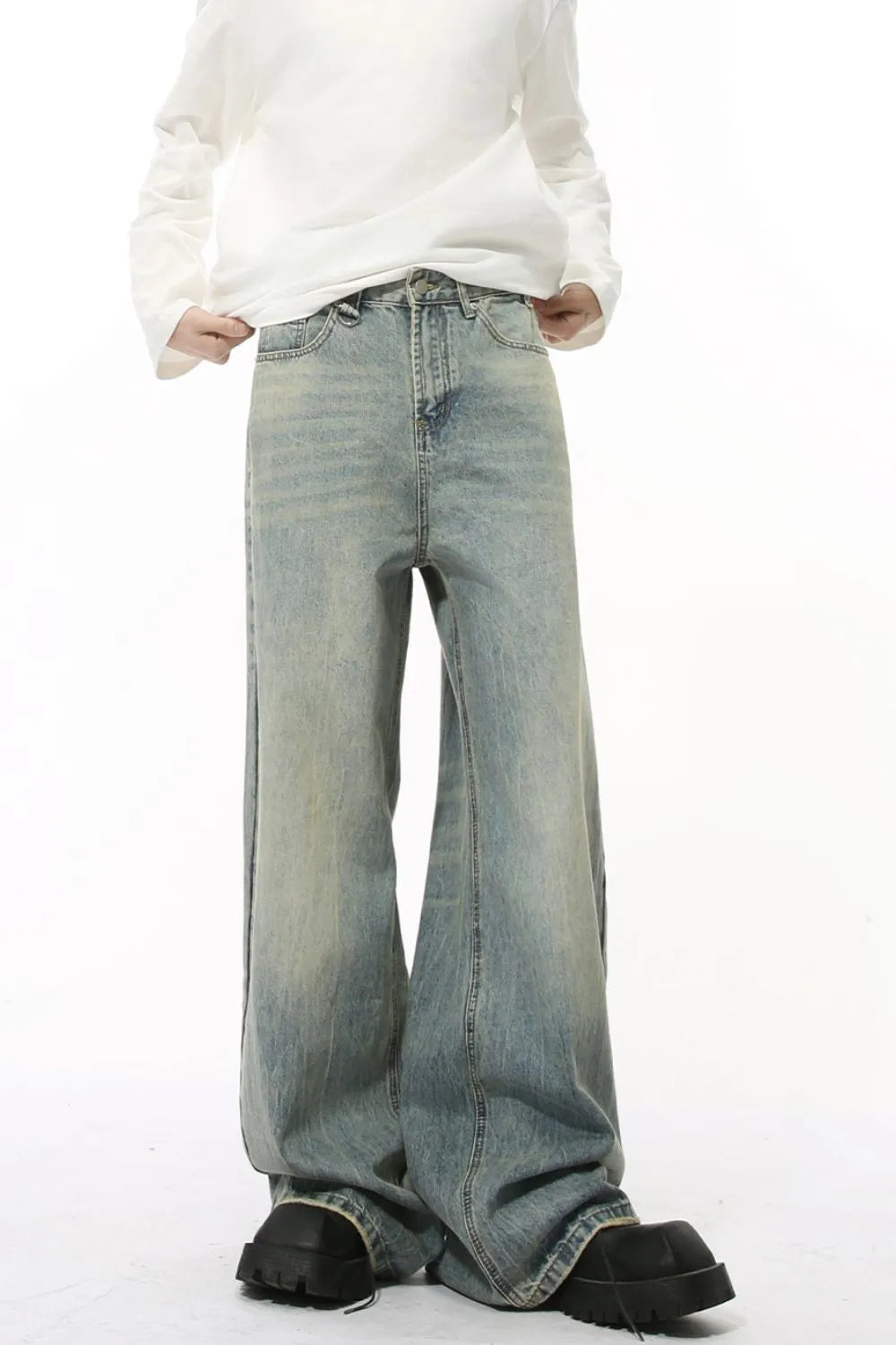 Wide Leg Jeans with Pockets - Premium Japanese Denim