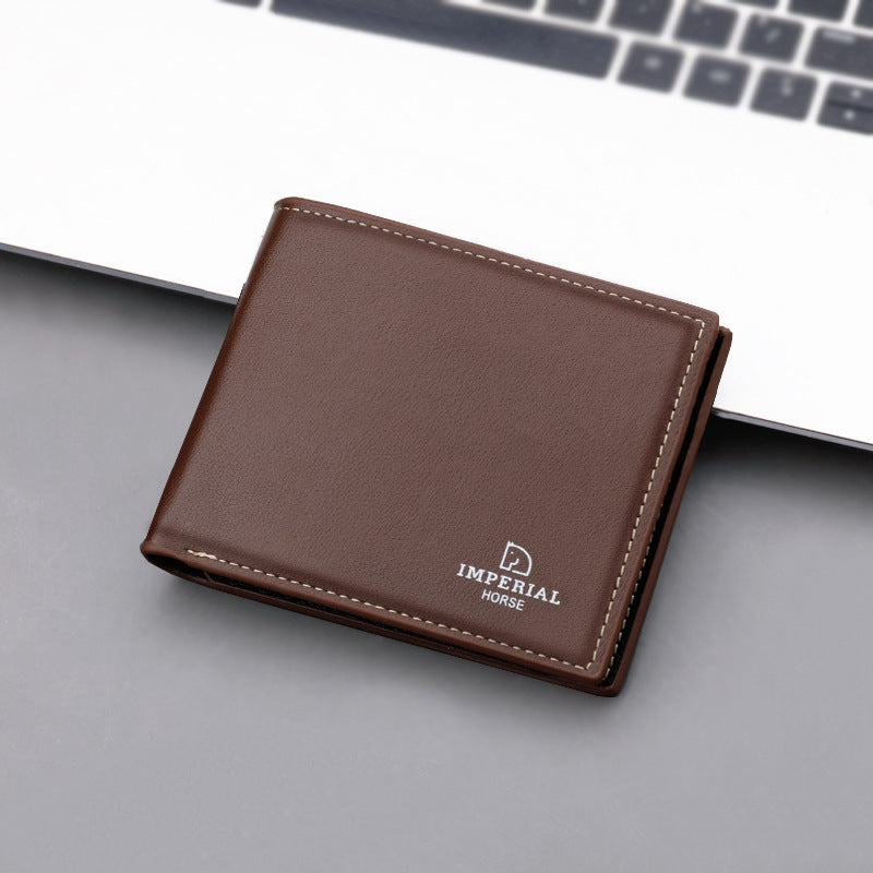 Men's Wallet with Zipper - Simple Soft Leather Wallet