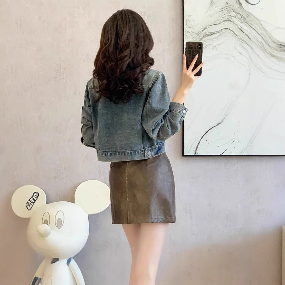 Short Denim Jacket for Women - Versatile Casual Loose Fit