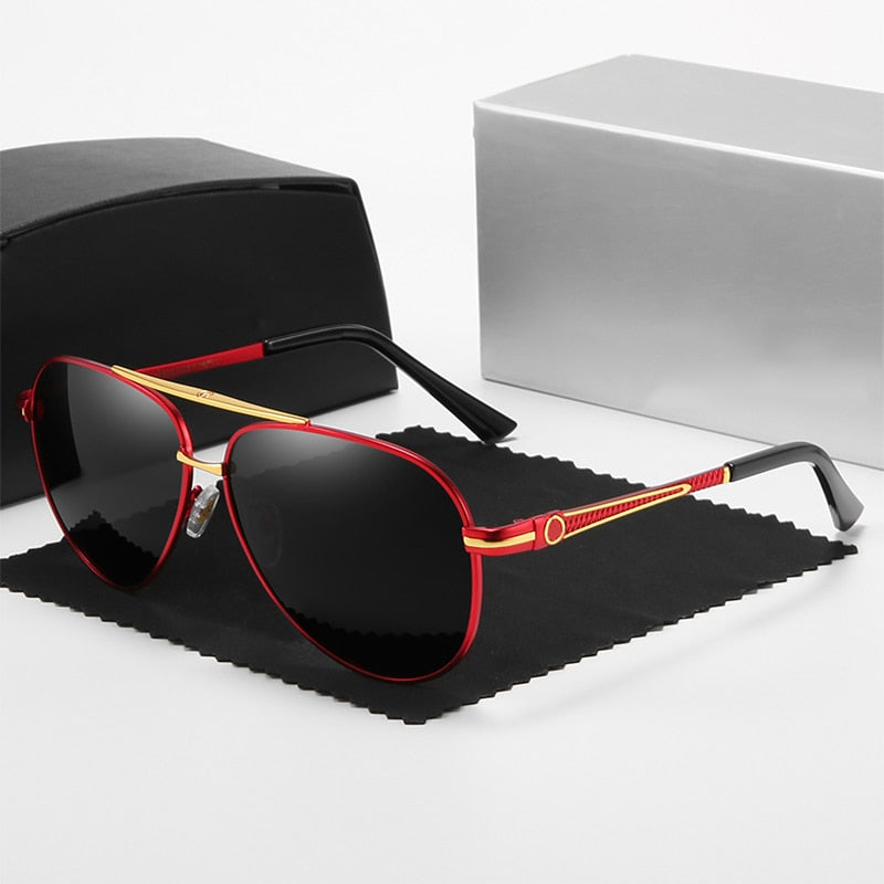 Men's Polarized Driving Sunglasses UV400 Protection Vintage Pilot Eyewear