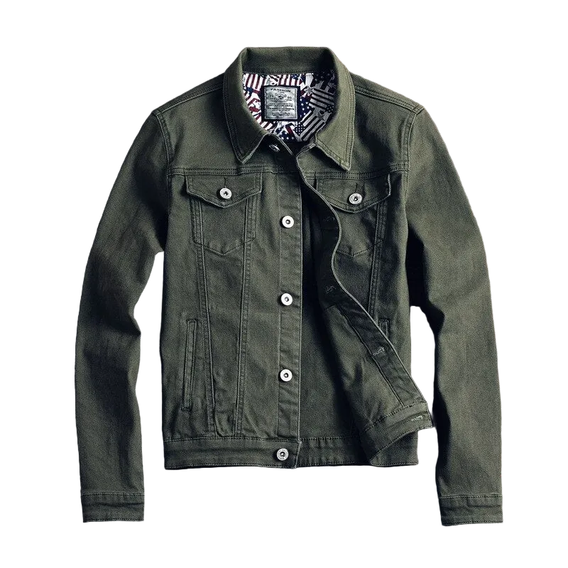 Skinny Men's White Denim Jacket - Short Style, Slim Fit, Fashionable Streetwear