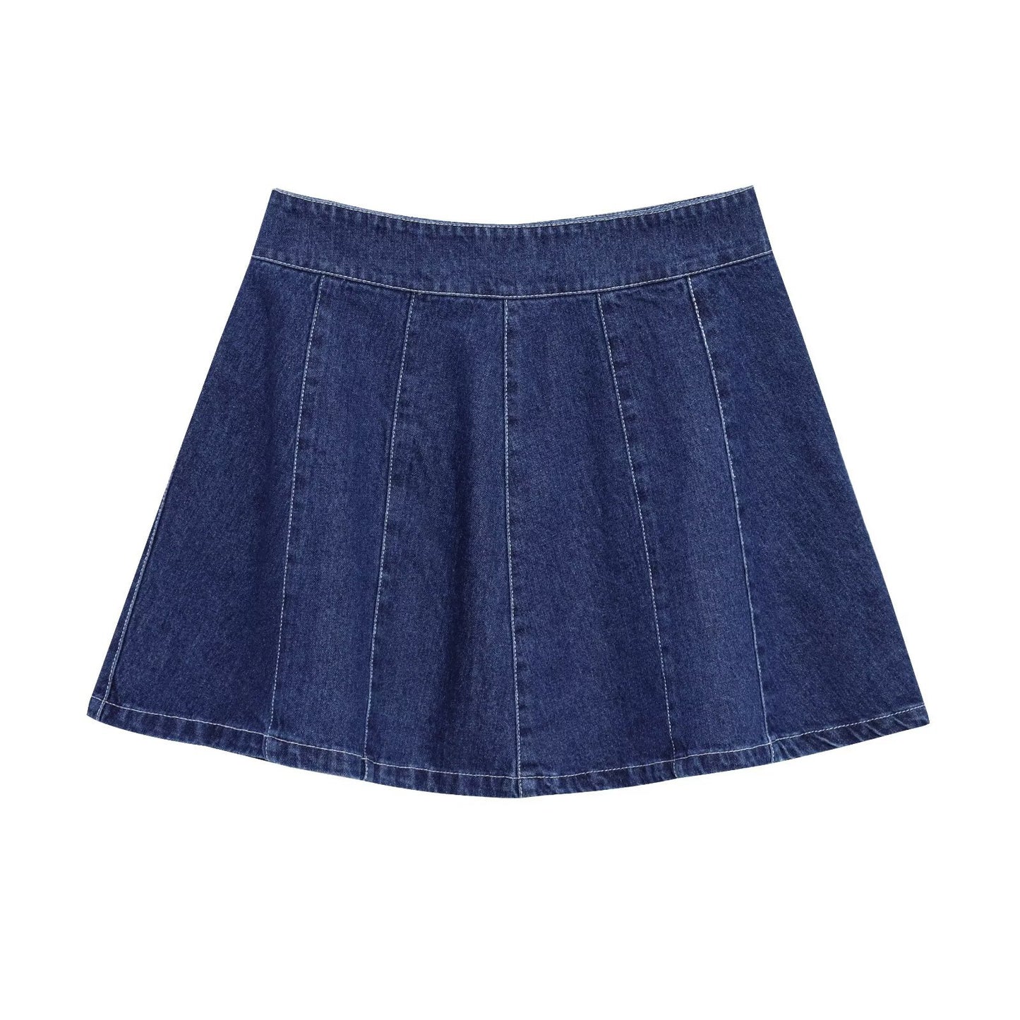 Bright Zippered Short Denim Skirt for Women