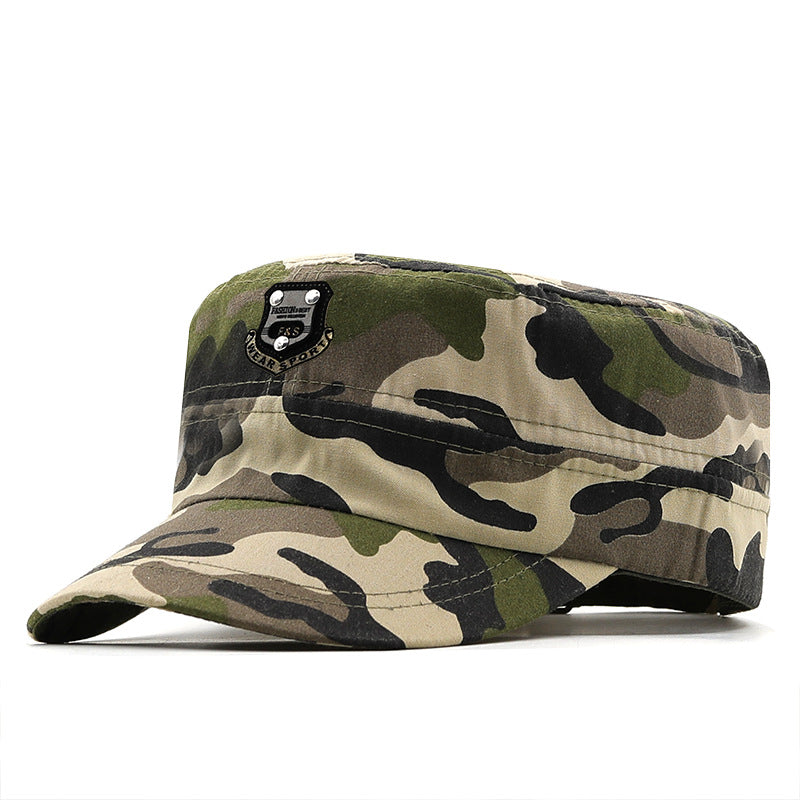 Men's Leather Label Military Cap - Camouflage