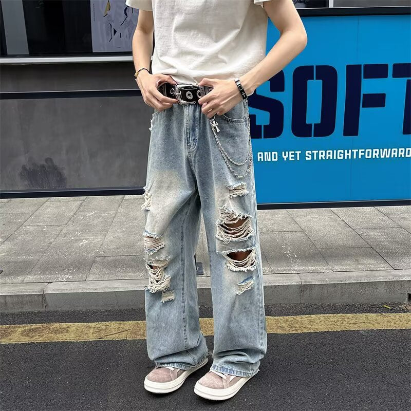 Vintage Wide Leg Straight Leg Pants for Men