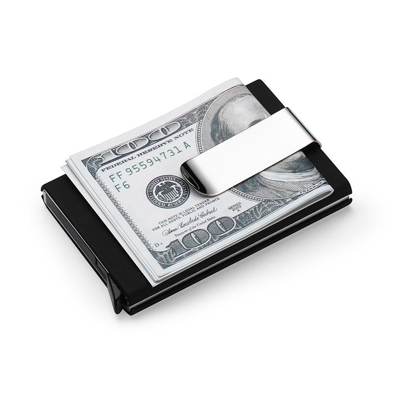 Men's Aluminum Wallet with Credit Card Holder and Cash Clip