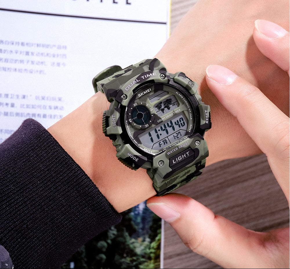 Men's Digital Watch with Light Up Display - Waterproof