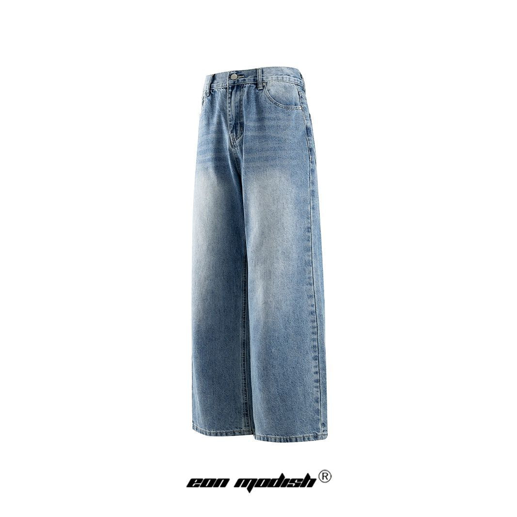 Retro Simple Loose Washed Design Jeans
