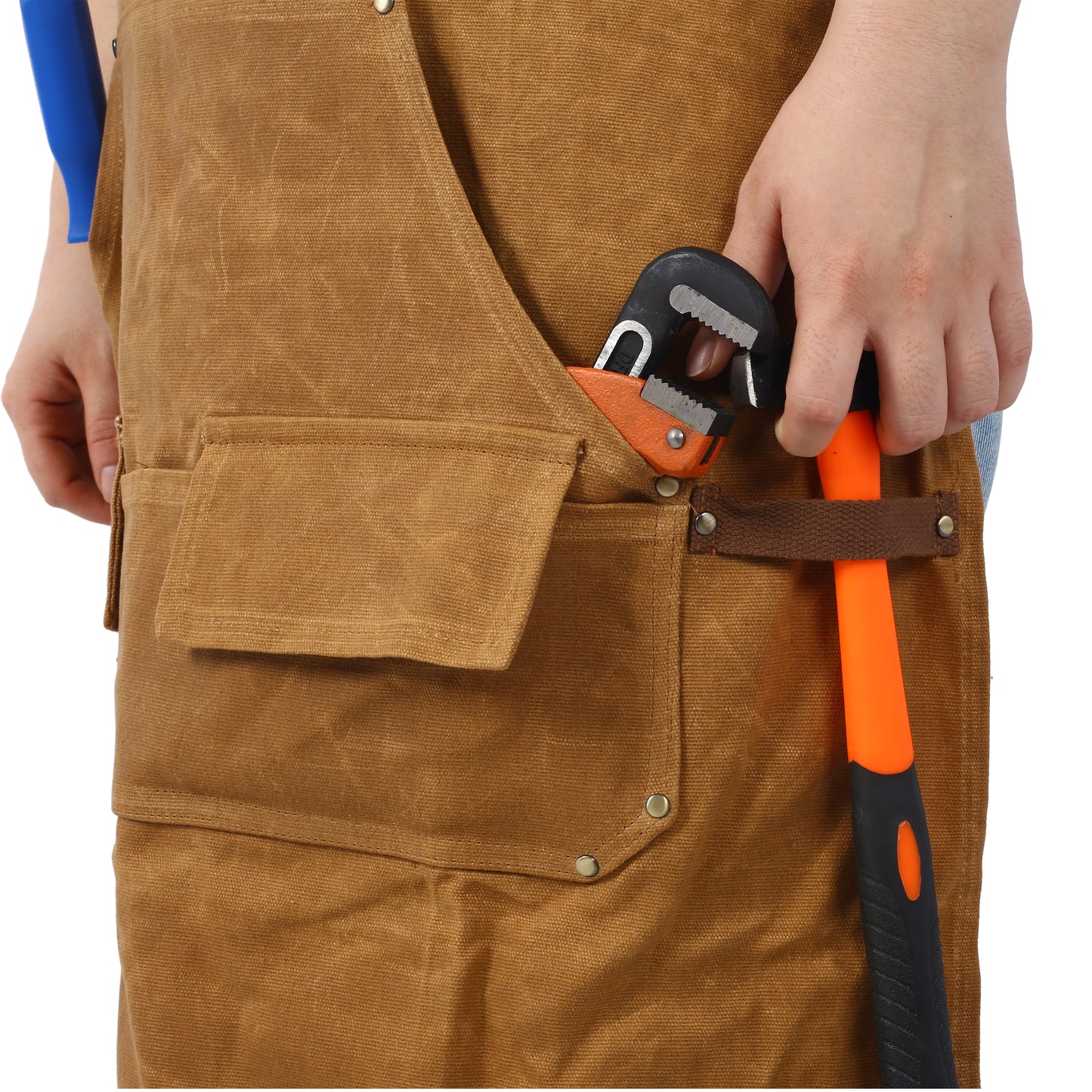 Long Heavy Duty Waxed Canvas Tool Apron