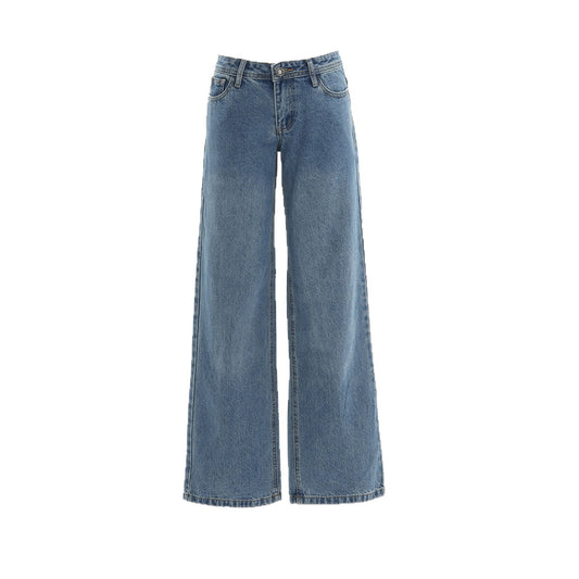 Spicy Girl Straight Jeans - Women's Low Waist Loose Slimming Versatile Wide Leg Pants