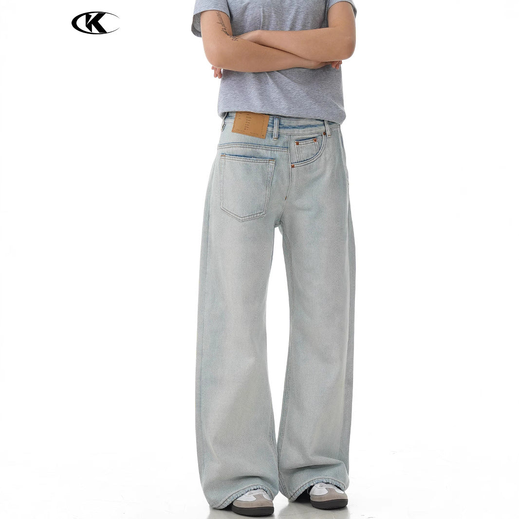 Unique Design Loose Fit  Slimming Casual Stacked Long Pants