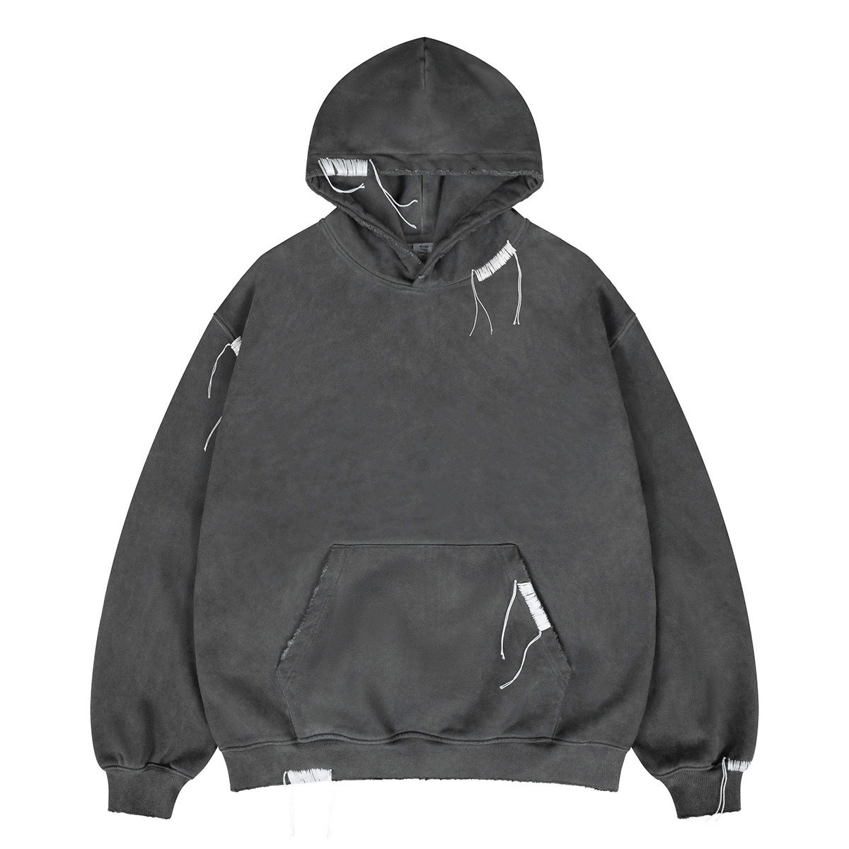 Heavyweight Washed Solid Color Simple Fleece Hoodie for Men