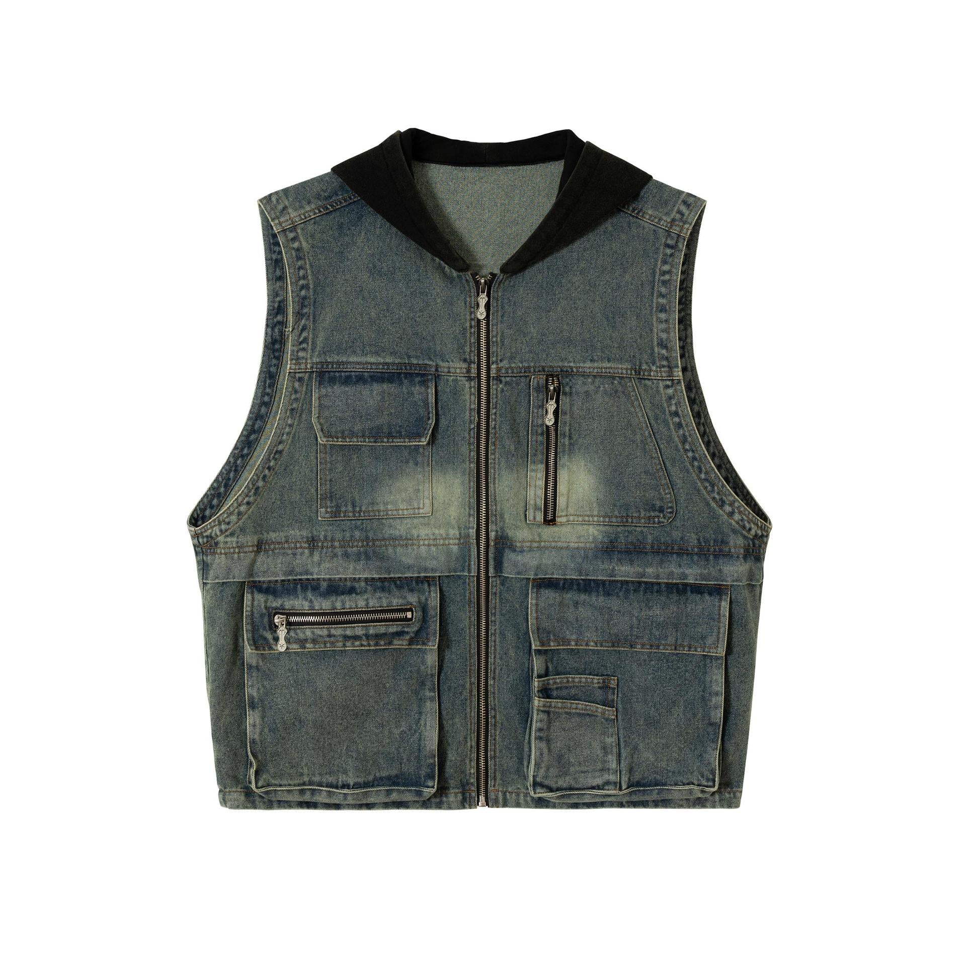 High Street Retro Denim Vest Short Jacket