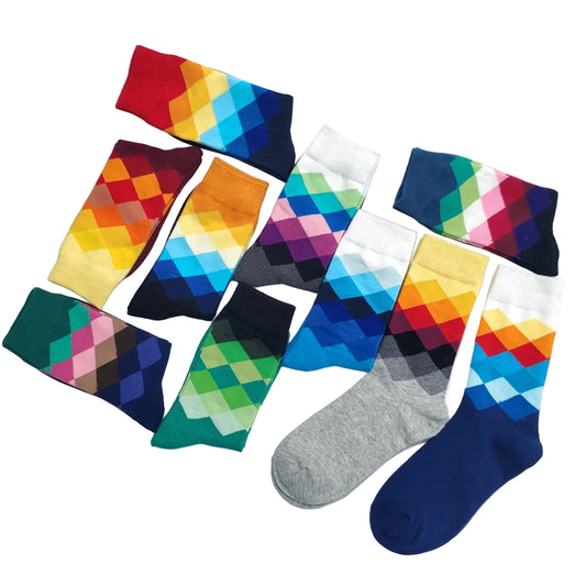 Casual Cotton Socks - Colorful Socks (10 Pairs)