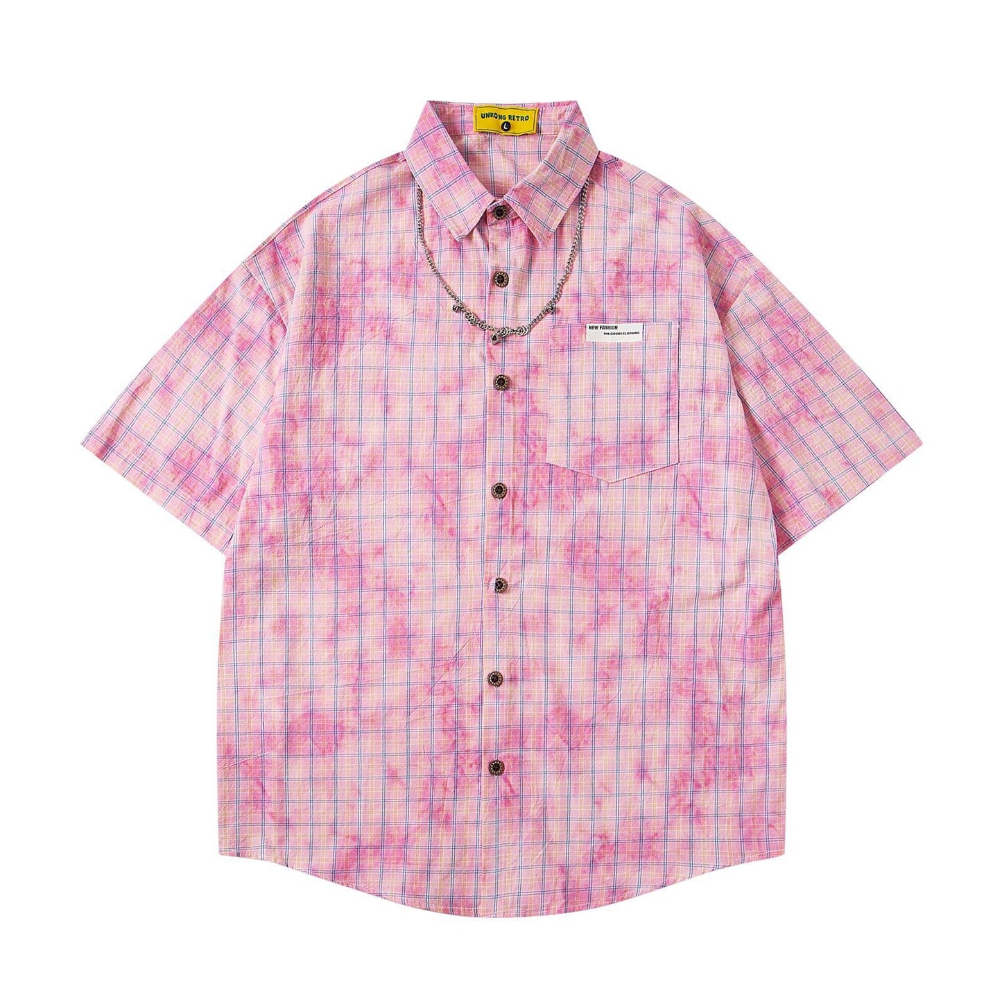 Retro Tie-Dye Design Short-Sleeved Shirt for Men and Women