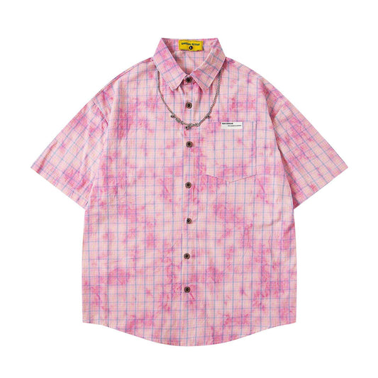 Retro Tie-Dye Design Short-Sleeved Shirt for Men and Women