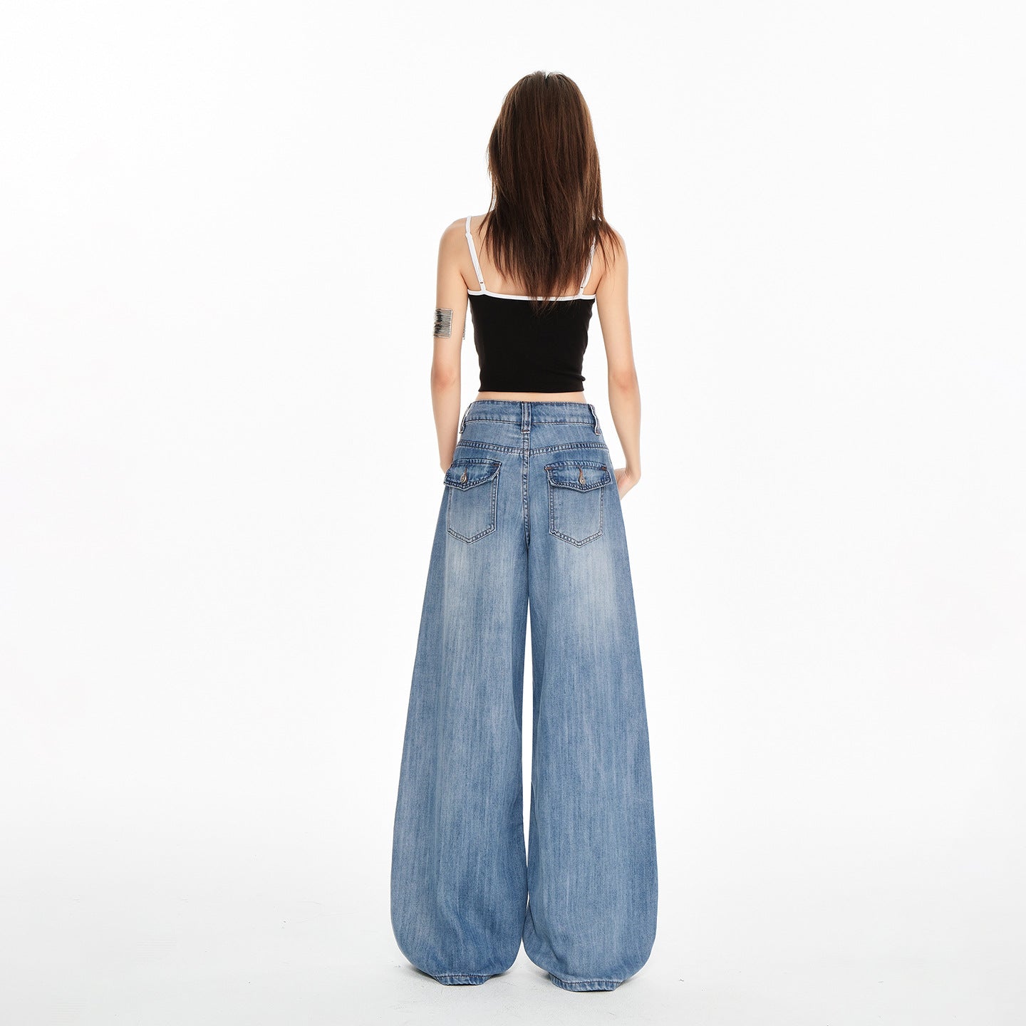 Women's High Waist Wide Leg Jeans - Thin Loose Design