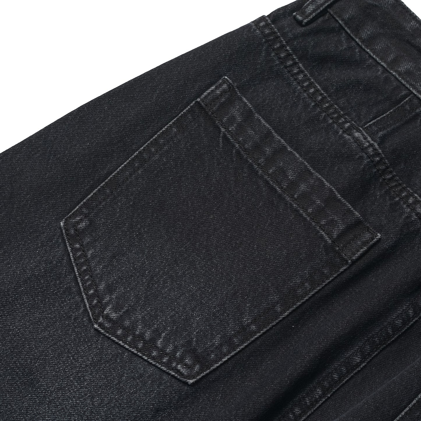 Washed Distressed Wide-Leg Straight Leg Denim Pants - Premium Japanese Denim