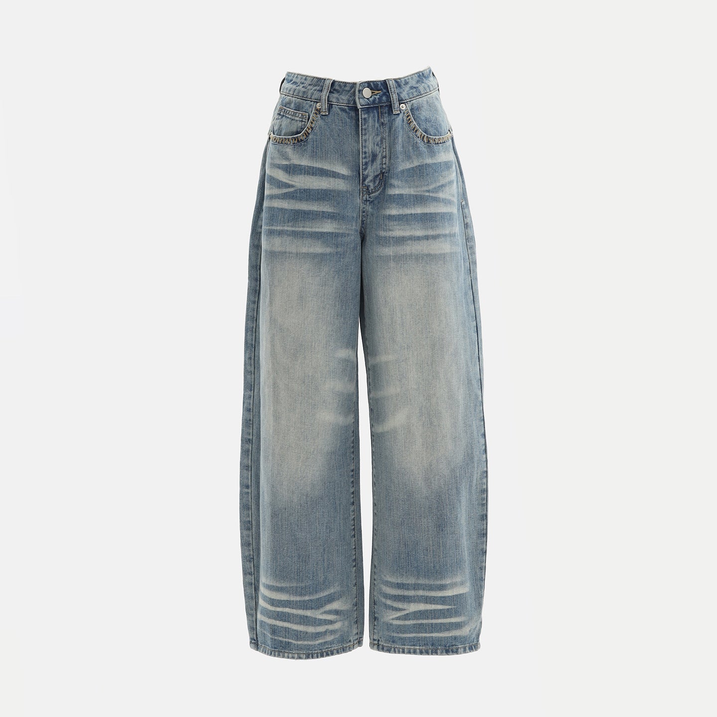 Women's Wide-Leg Jeans - Slimming Loose Straight Tube Pants