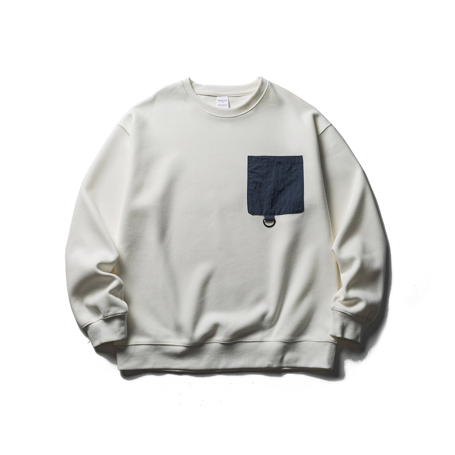 Pocket Design Casual Loose Fit Crewneck Sweater