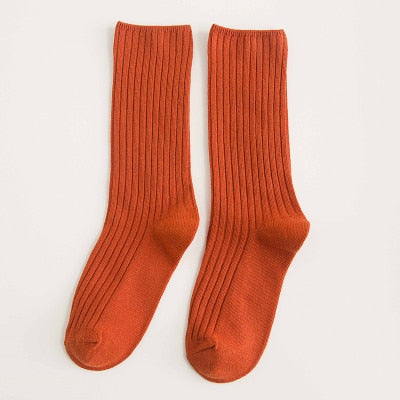 Striped Cotton Socks Retro Style