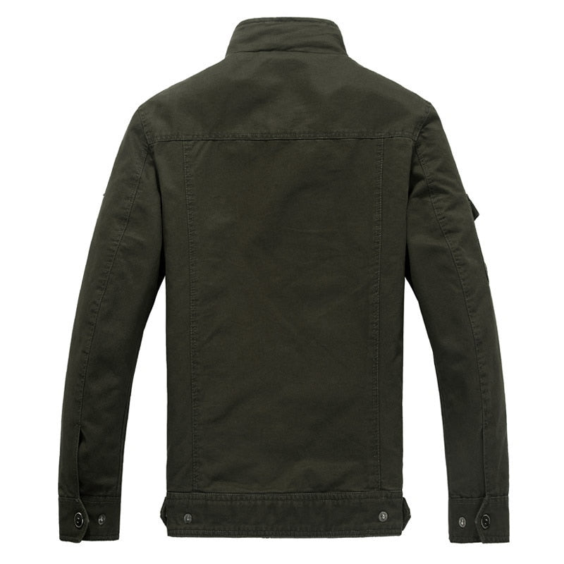 Cotton Military Jacket for Men - MA-1 Style Army Bomber Jacket Plus Size