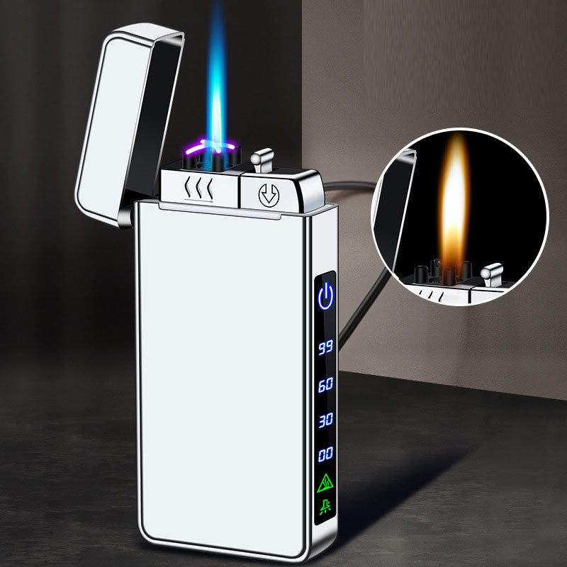Gas-Electric Triple-Flame Metal Windproof Rechargeable Lighter