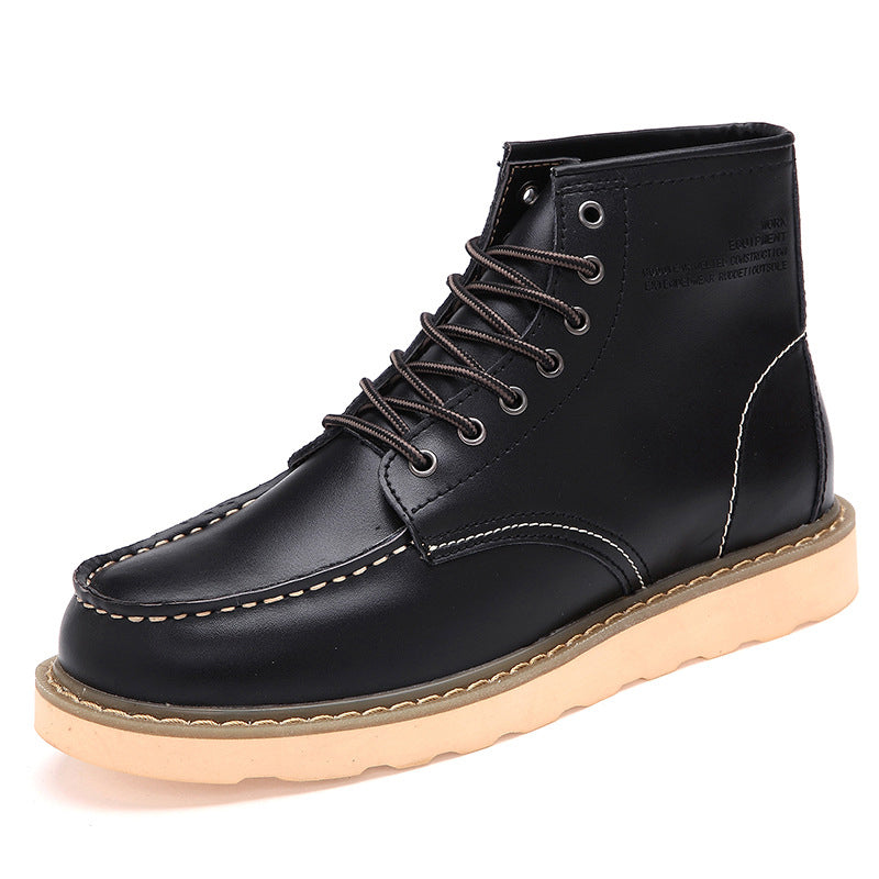 British Casual High Top Genuine Leather Work Boots for Men