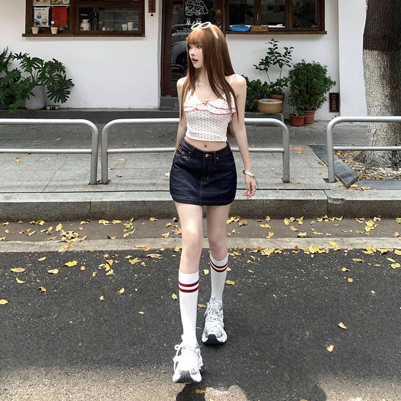 Women's Classic Denim Mini Skirt - Summer Versatile Half Skirt