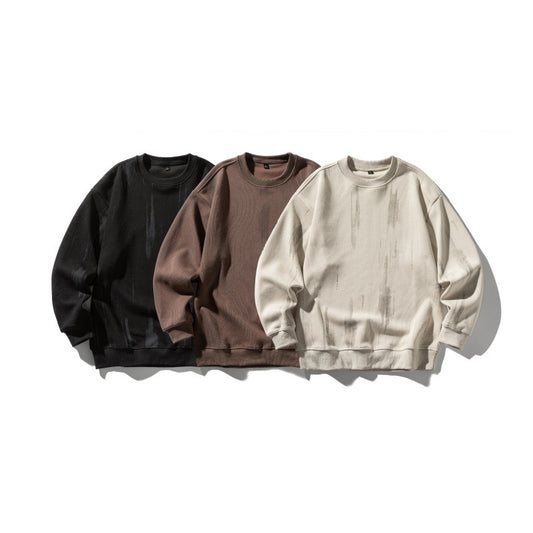 Solid Color Long Sleeve Round Neck Sweater