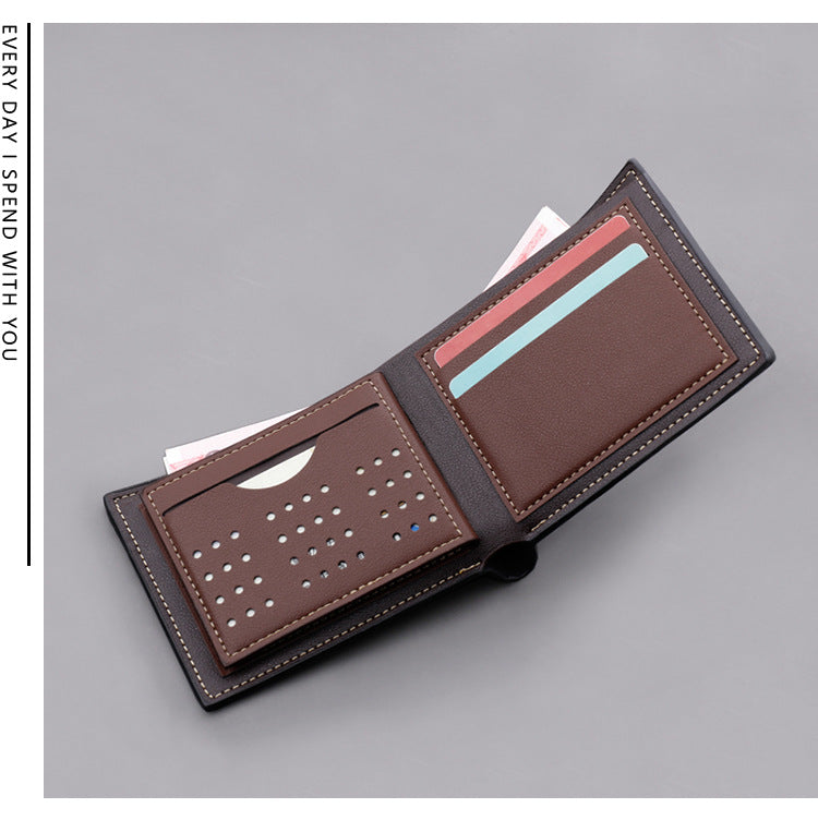 Men's Wallet with Zipper - Simple Soft Leather Wallet