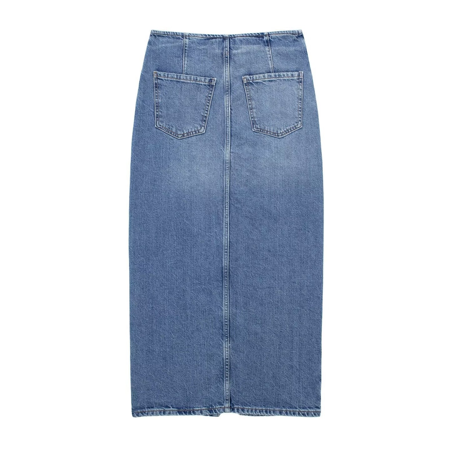 VGH Women's High Waist Denim Skirt with Pockets