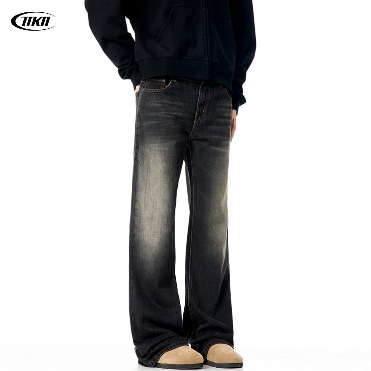 Flared Denim Pants for Men and Women - Slimming Clean Fit Long Trousers