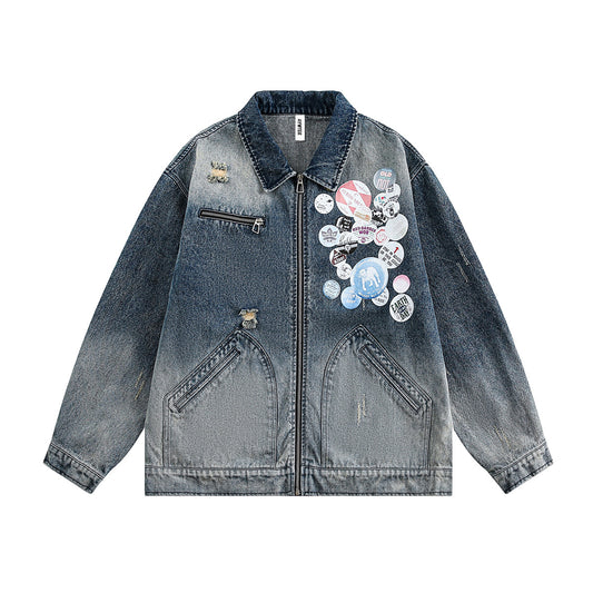 Color Changing Washed Denim Jacket