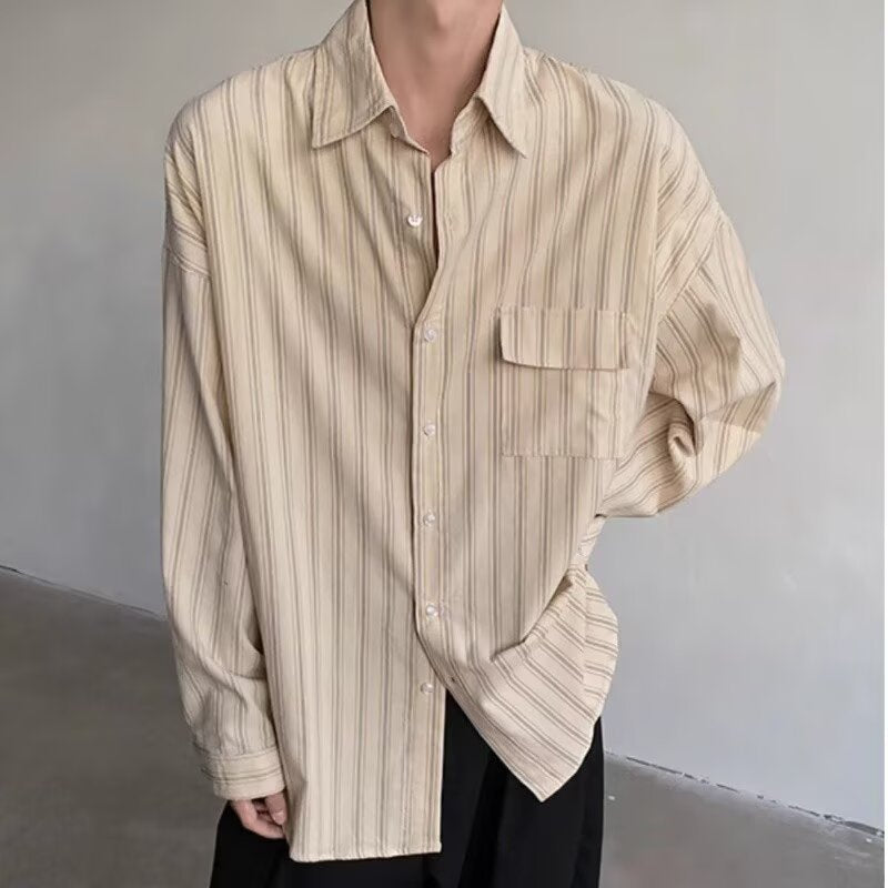 Retro Versatile Long Sleeved Shirt for Men and Women