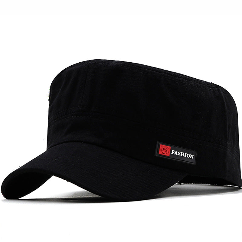 Men's Retro Military Cap - Solid Color