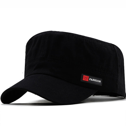 Men's Retro Military Cap - Solid Color