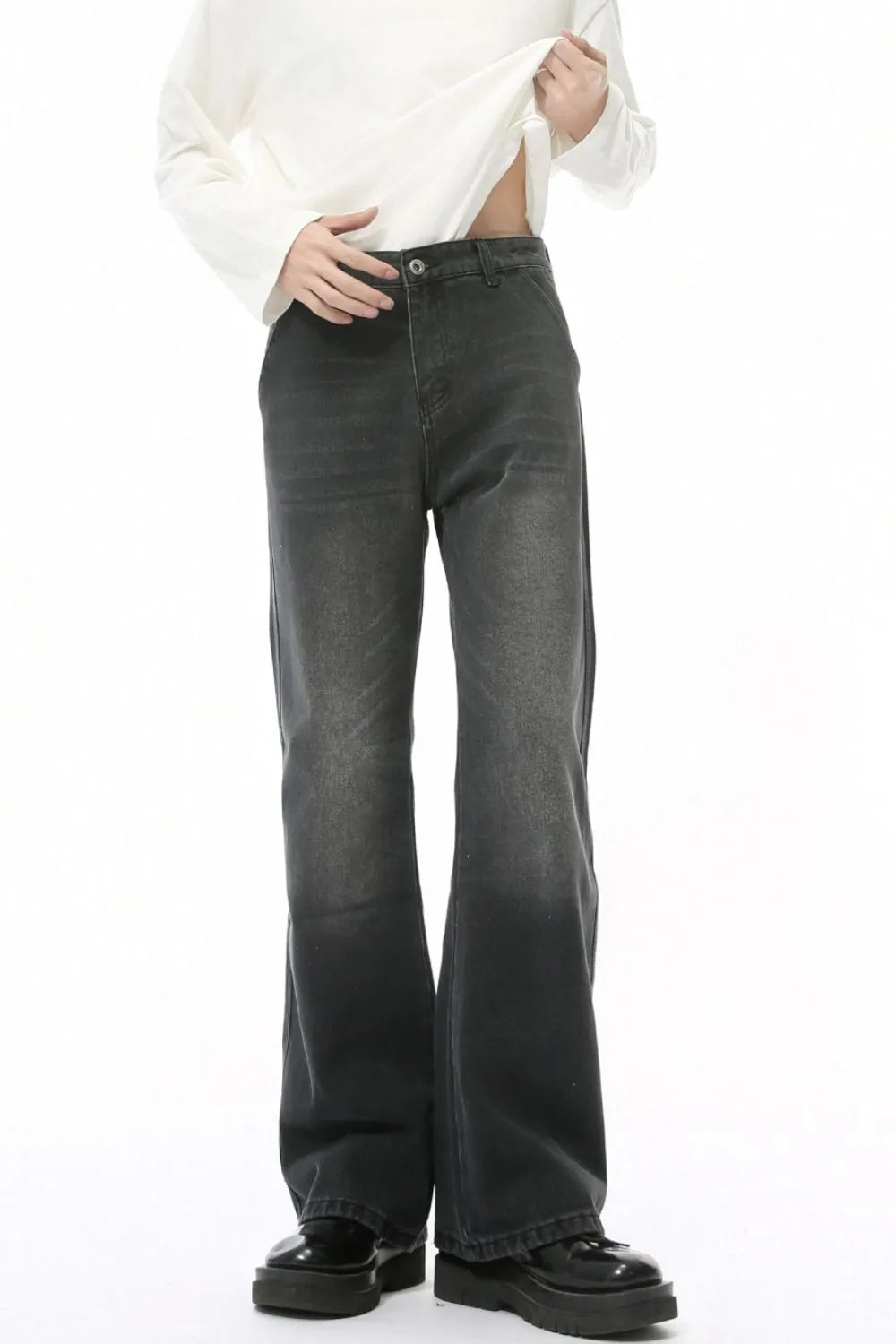 Mid Rise Jeans with Pockets - Premium Japanese Denim