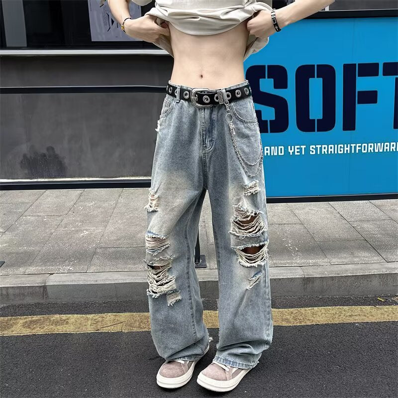 Vintage Wide Leg Straight Leg Pants for Men