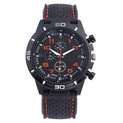 Rubber Sports Men's Watch with Silicone Strap for Students