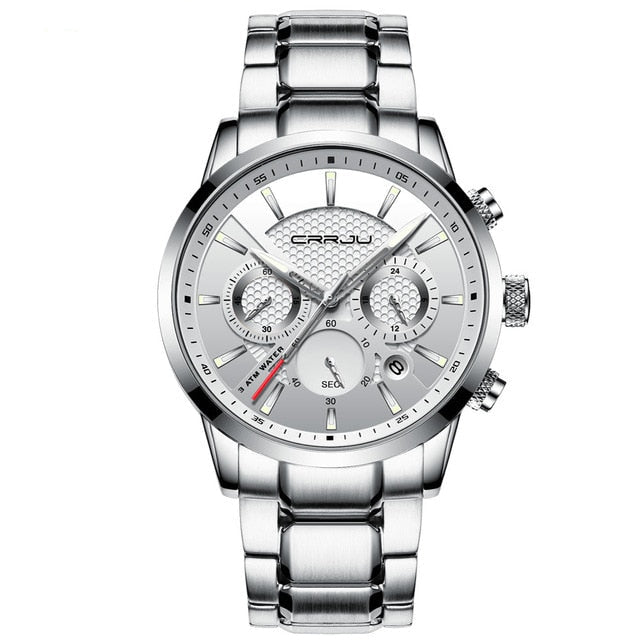 Men's 30m Waterproof Chronograph Steel Watch