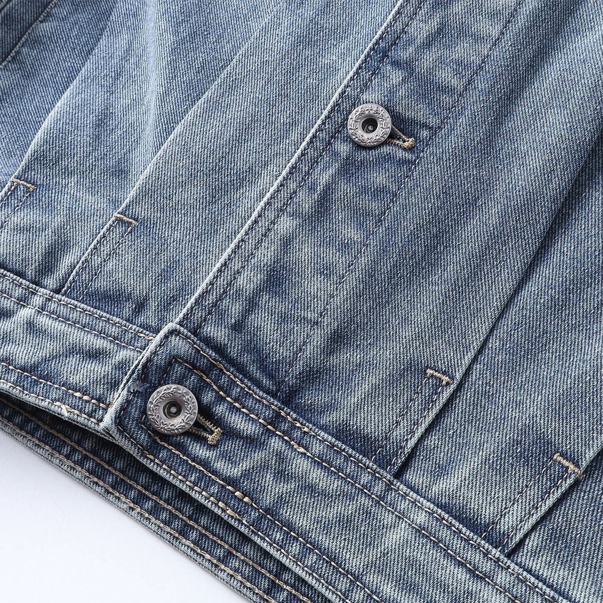 Washed Denim Motorcycle Jacket