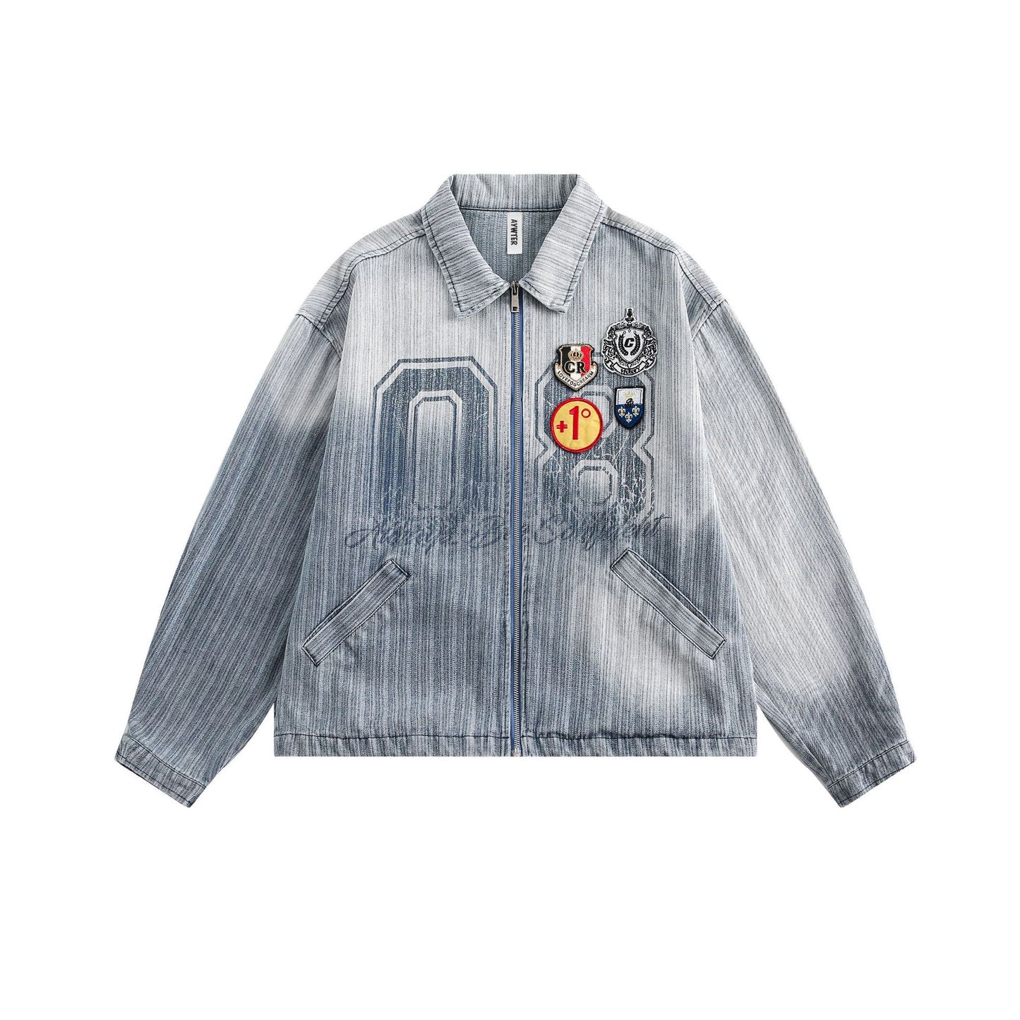 Street Style Badge College Wind Denim Jacket