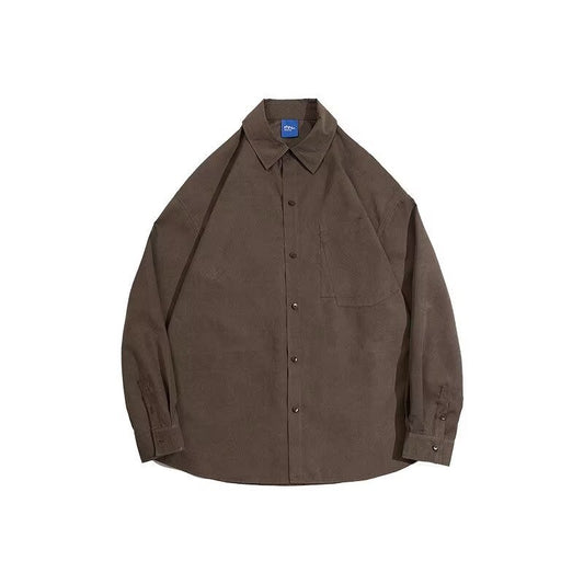 Solid Color Simple Business Casual Long Sleeved Shirt for Men