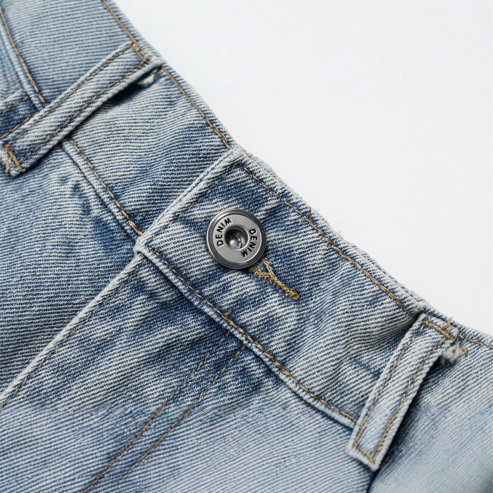 Men's Streetwear Ripped Denim Jeans - Slim Straight Leg Pants