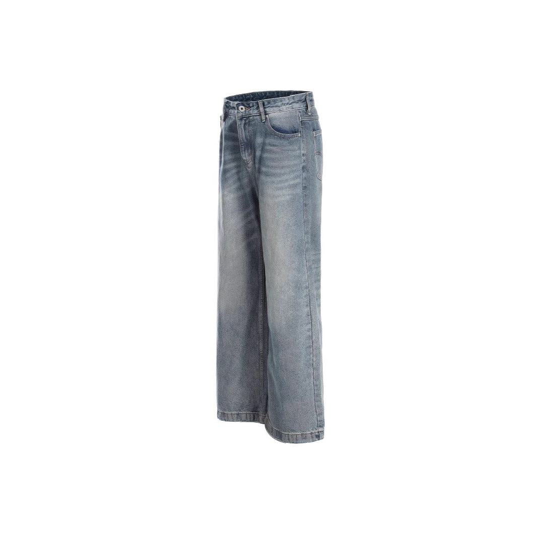 Unisex Blue Straight Jeans - Loose Fit