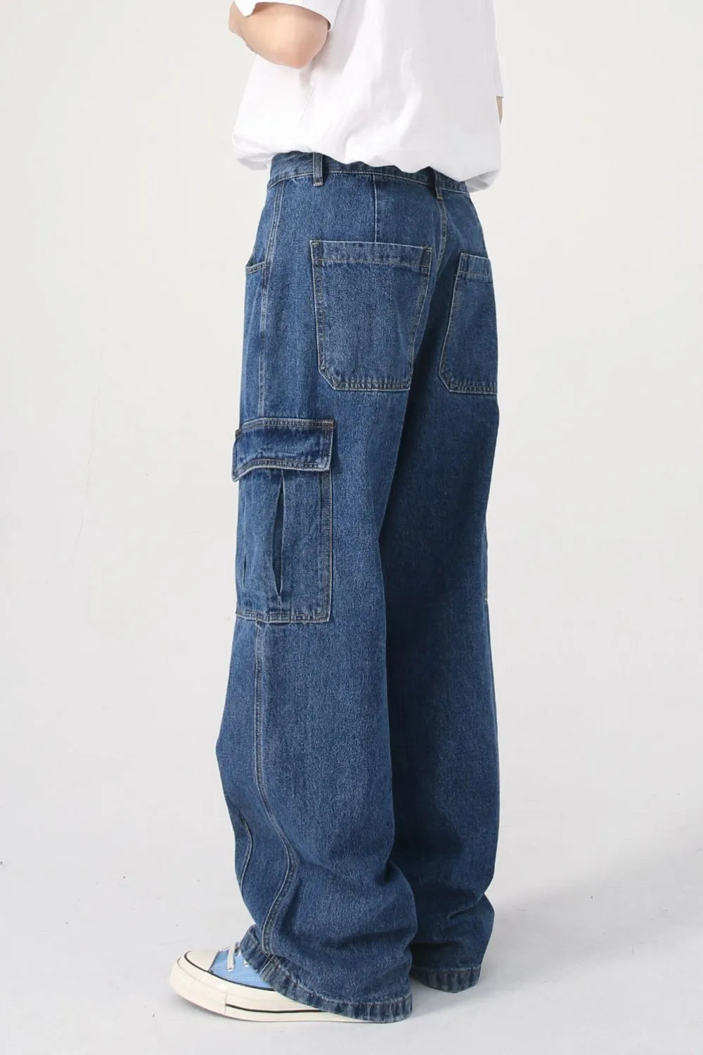Premium Wide Leg Jeans with Pockets - Authentic Japanese Denim