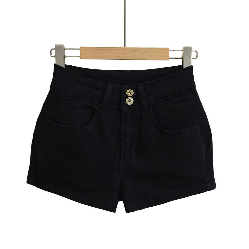 Low Waist Belly Button Revealing Two-Button Booty Enhancing Denim Shorts