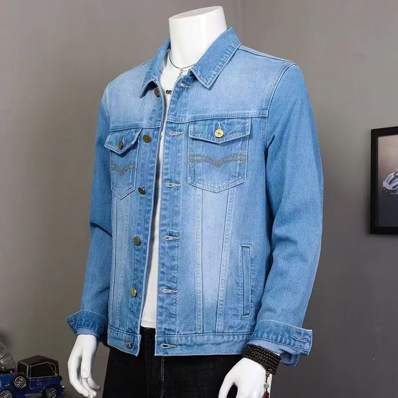 Fleece-Lined Thickened Denim Jacket for Men - Casual Outerwear